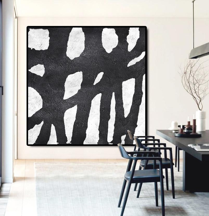 Minimal Black and White Painting #MN1A - Click Image to Close
